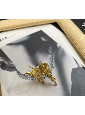 女复古巴洛克蝴蝶翅膀开口戒指