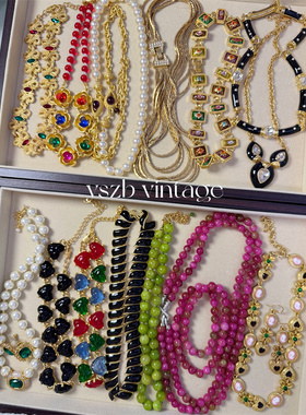 复古镀真金保色琉璃珐琅重工项链