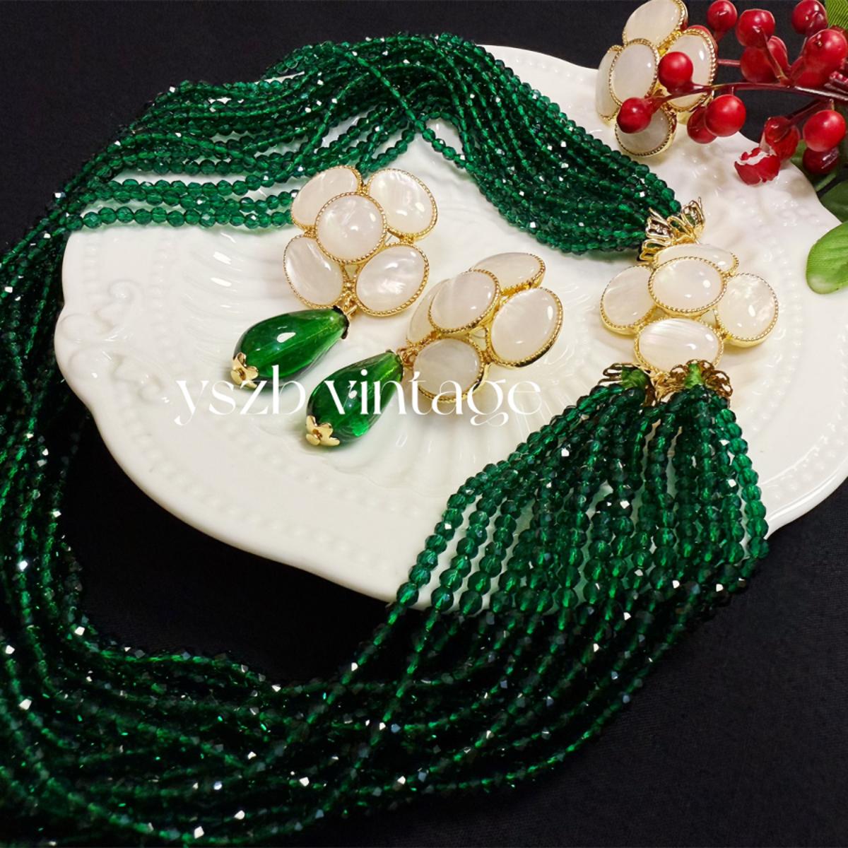 宫廷风琉璃镀真金复古多层项链