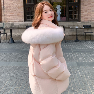25冬新 大毛领棉花糖中长款棉服外套 170-2586-P235-K338图片
