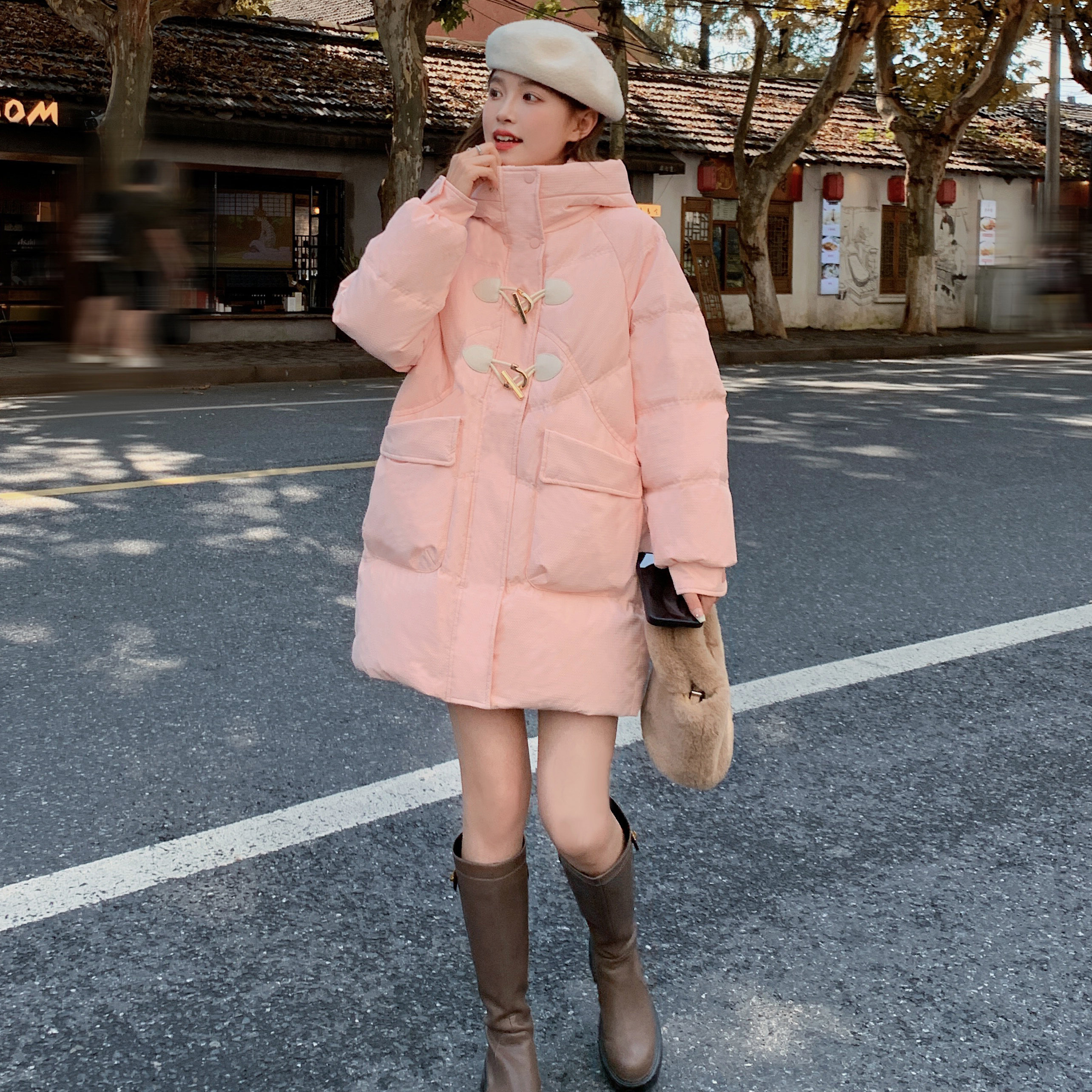 现货金属牛角扣中长款棉衣外套170A-2355-P185-K278,女装棉衣/棉服,浙宝170