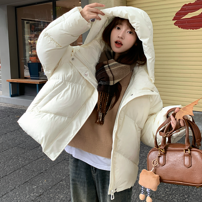 25冬新白色短款连帽设计感羽绒棉棉衣外套170-2578-P210-K308，女装棉衣/棉服，浙宝170