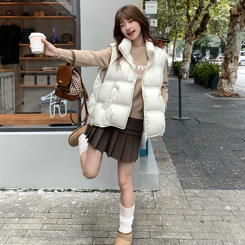 25新侧边纽扣立领羽绒服马甲外套170-2572-P245-358,女装羽绒服,浙宝170