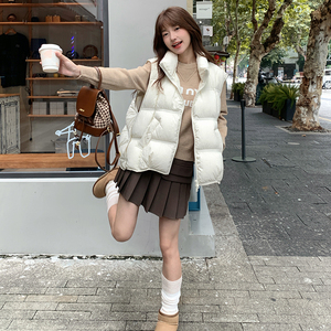 25新 侧边纽扣立领羽绒服马甲外套 170-2572-P245-358图片