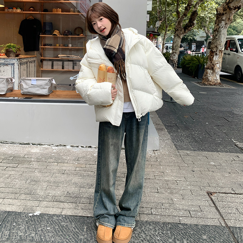 25冬新白色短款连帽设计感羽绒棉棉衣外套170-2578-P210-K308,女装棉衣/棉服,浙宝170