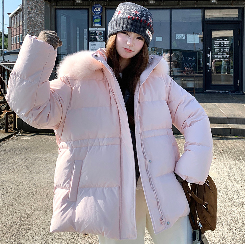 25冬新大毛领腰间抽绳连帽羽绒棉棉衣外套170-2579-P225-K328,女装棉衣/棉服,浙宝170