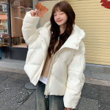 25冬新白色短款连帽设计感羽绒棉棉衣外套170-2578-P210-K308，女装棉衣/棉服，浙宝170