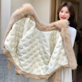 25冬新环保兔毛领90绒短款派克服170-6816-P320-K468，女装派克服，浙宝170