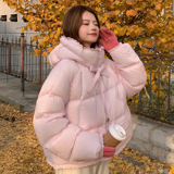 25冬新蕾丝花边设计感三色90绒连帽短款羽绒服170-6807-P385-K568，女装羽绒服，浙宝170