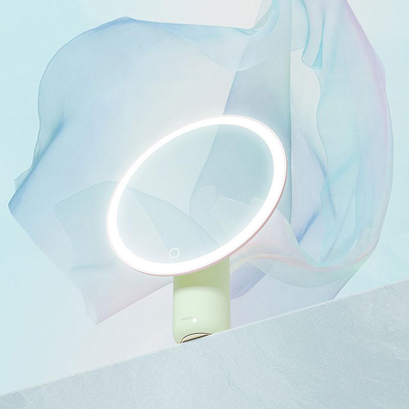DOCO国潮化妆镜LED带灯8寸镜面