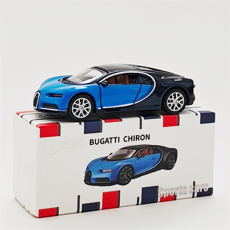 正版授权比美高1:64布加迪CHIRON凯龙合金车模型精品收藏摆件男孩