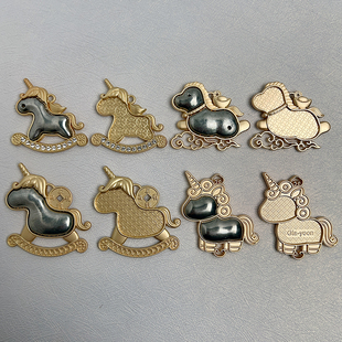 马年挂件宋锦手工diy底胎本命年马上有钱吊饰空托贴布配件独角兽