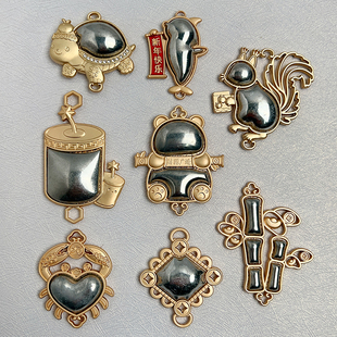 双面挂件宋锦底胚手工DIY饰品配件车挂饰空托吊坠手作半成品材料