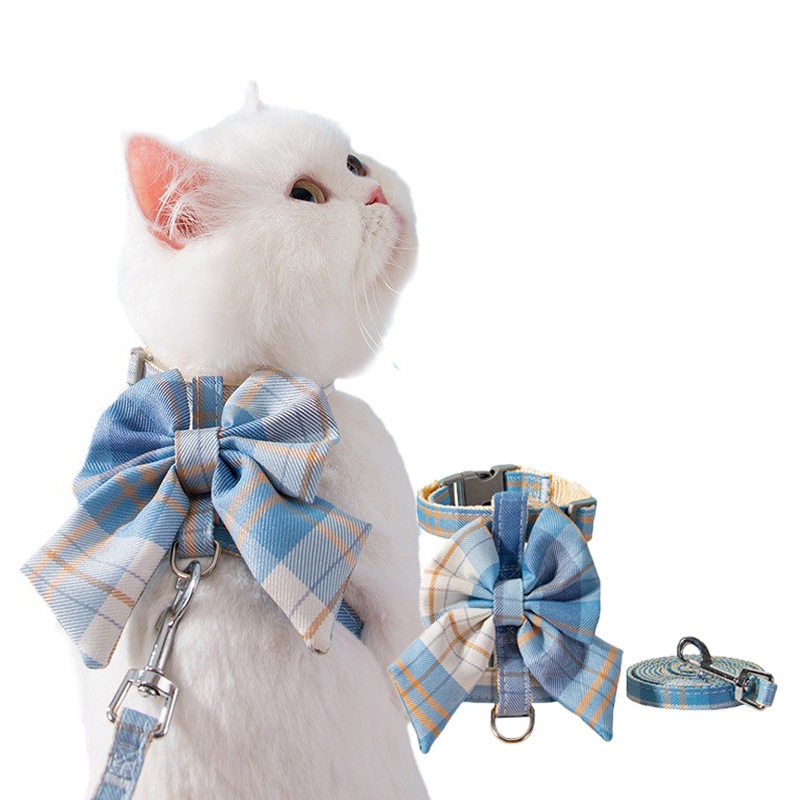 工字型JK大蝴蝶结外出链子中小型犬遛狗绳子宠物用品小猫咪牵引绳