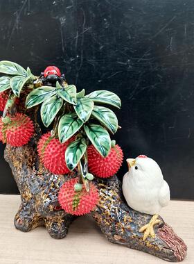 陶瓷荔枝开业乔迁礼品客厅摆件