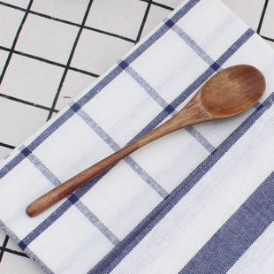 日式荷木木勺子木质长柄大汤勺家用厨房长柄木头大粥勺小木汤勺