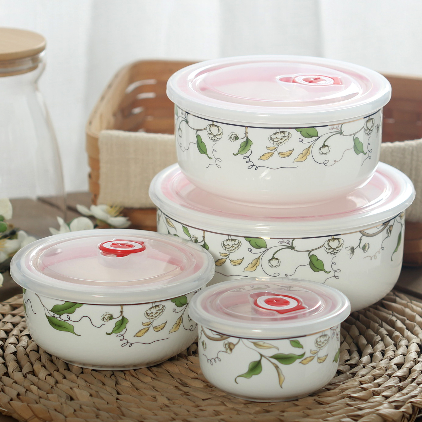 无铅泡面碗微波饭盒蒸蛋带盖带饭