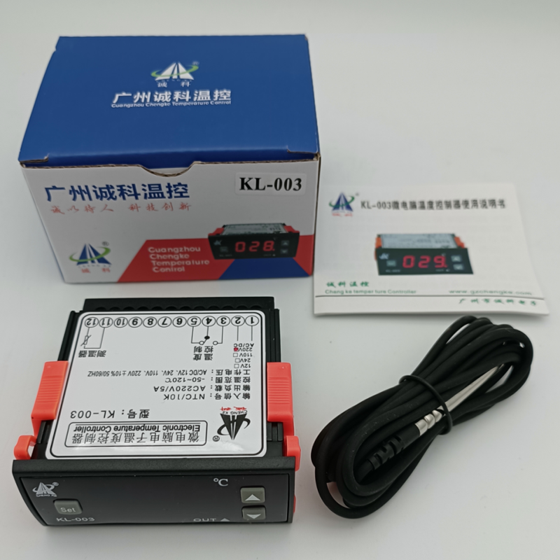 诚科微电脑电子数显温度控制器 鱼池电箱温控冷暖切换 感温线探头