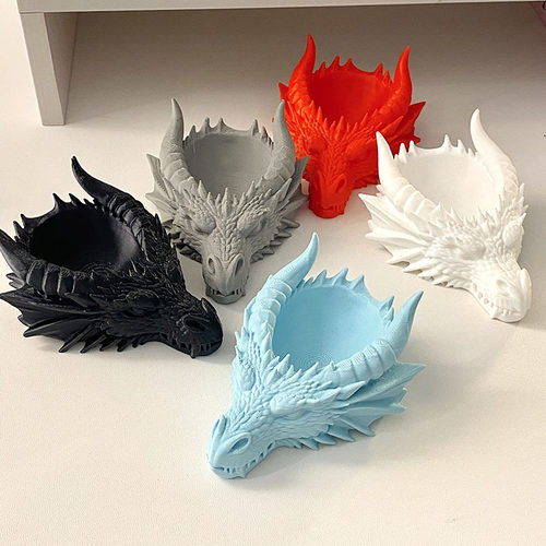实用居家桌面酷炫感摆件手表项链收纳盒龙形桌面烟灰缸3D打印创意