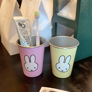 米菲兔不锈钢漱口杯情侣牙刷杯洗漱杯高颜值家用防摔刷牙杯子卡通