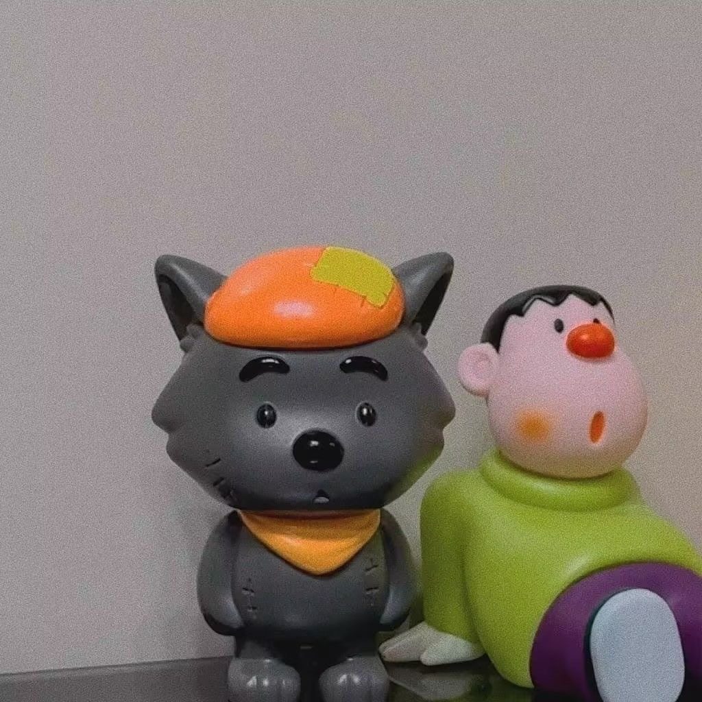 呆呆灰太狼喜羊羊手办潮玩摆件狼王可爱爆款模型玩偶车载书桌装饰