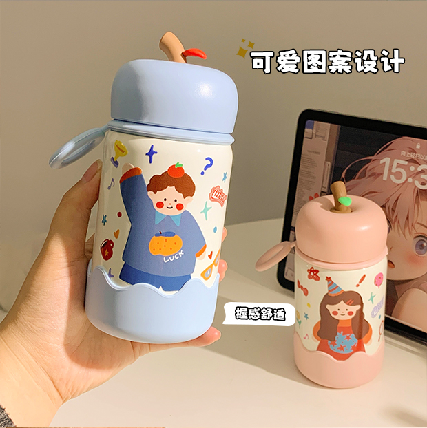 保温杯可爱学生情侣高颜值秋冬少女心便携杯子带提环316不锈钢杯