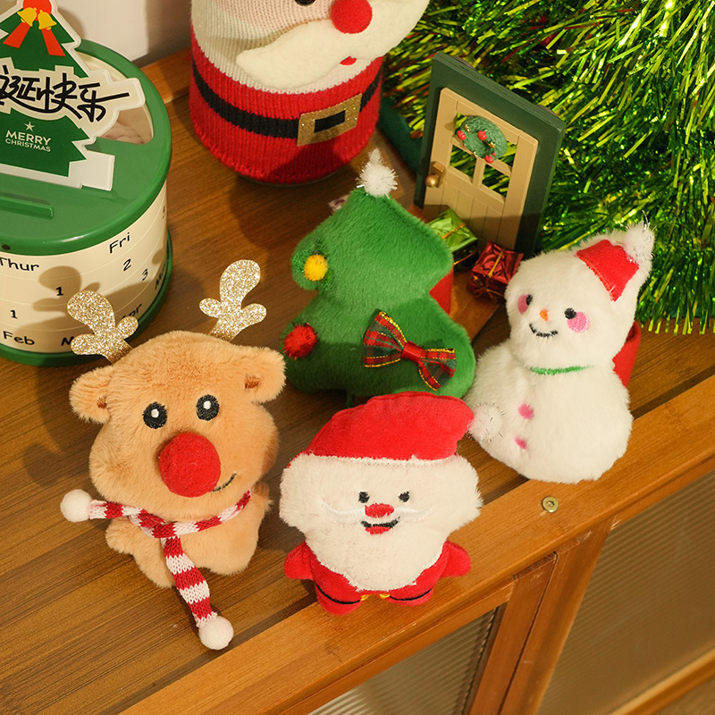 卡通毛绒圣诞节手环玩偶啪啪圈创意装饰配饰品送朋友同事圣诞礼物