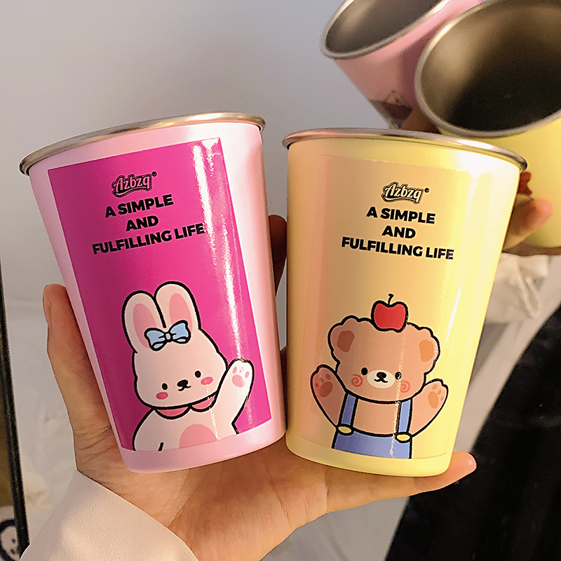 原创兔子不锈钢卡通漱口杯