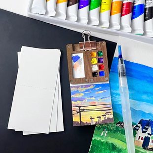 mini胡桃木调色盘ins创意木盒便携颜料分装 盒可拆卸折叠出游神器