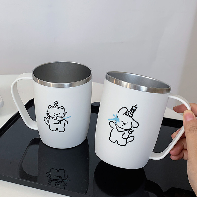 简约可爱日式304不锈钢洗漱杯