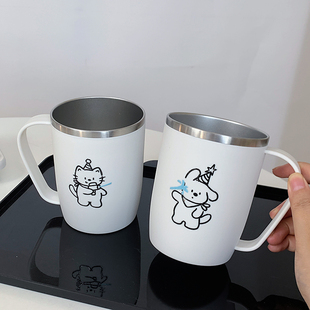 简约可爱日式 304不锈钢洗漱杯防摔漱口杯刷牙水杯牙缸杯一家三口