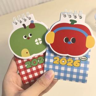 创意简约迷你小台历2025年月历卡通ins可爱摆件桌面装 饰高颜值