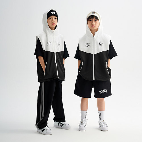 服酱少儿街舞复古马甲套装hiphop童装帅气跳舞衣服bboy嘻哈演出服