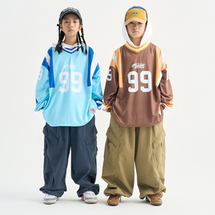 裤 少儿hiphop撞色拼接上衣工装 潮酷穿搭演出服 套装 FUJAM潮牌童装