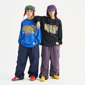 街舞儿童演出服套装 嘻哈涂鸦印花hiphop长袖 儿童跳舞潮服酷帅男童