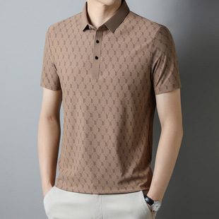 翻领上衣 夏季 B字母POLO衫 男士 高品质冰丝无痕锦纶冰丝T恤男Polo衫