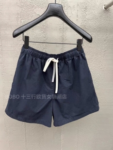 欧货bobo1972夏装新款短裤水洗棉松紧腰休闲宽松显瘦高腰百搭裤子