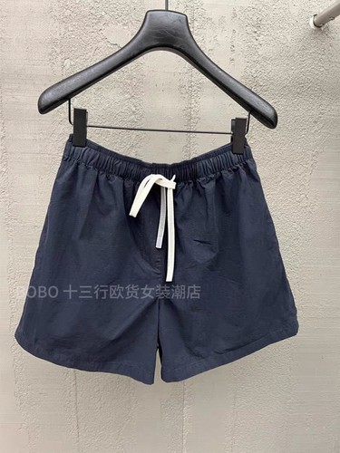 欧货bobo1972夏装新款短裤水洗棉松紧腰休闲宽松显瘦高腰百搭裤子