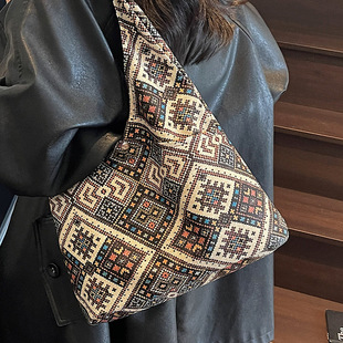 新疆民族风包包喀什古城旅行穿搭配饰格子小拎包伴手礼包包送朋友