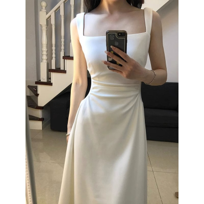 宽肩带吊带连衣裙女套装小个子背