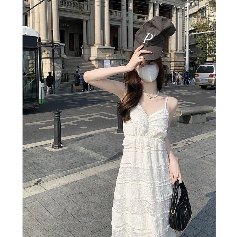 甜美洋气时尚新中式蕾丝吊带裙连衣裙女2025夏季5蛋糕裙长款裙子,女装/女士精品,连衣裙,淘宝优惠券,粉丝福利购,淘宝优惠卷