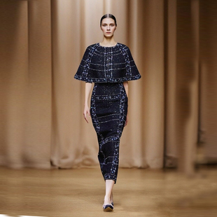 Marie Elie轻奢优雅风亮片包臀半身裙女黑色气质名媛显瘦中长裙