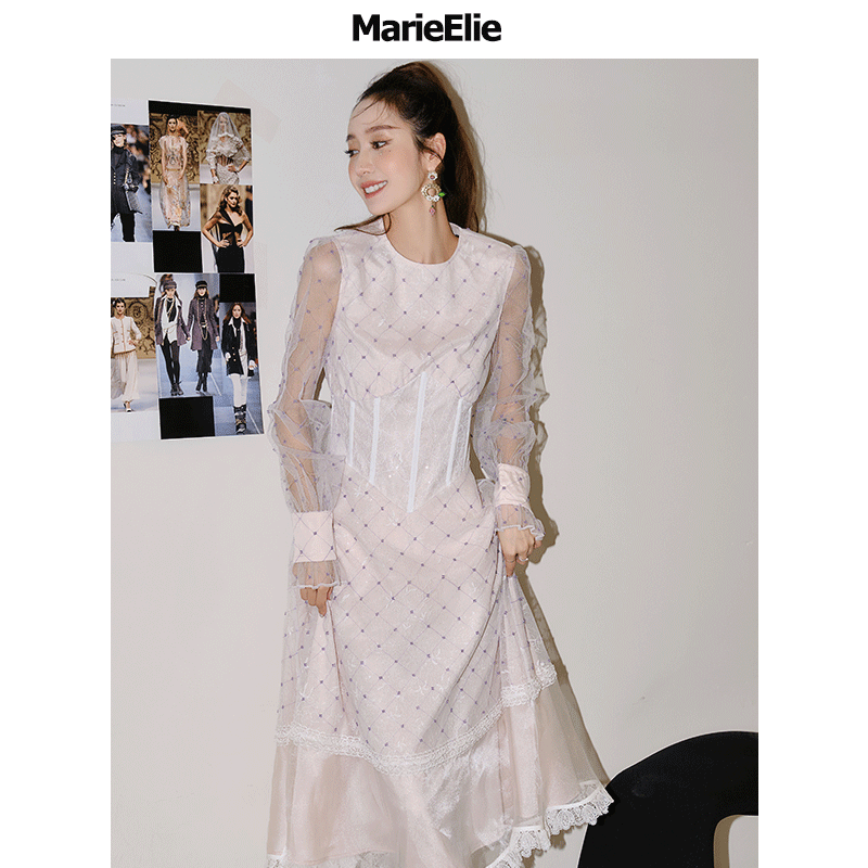 商场同款MarieElie春夏款莜子寇连衣裙