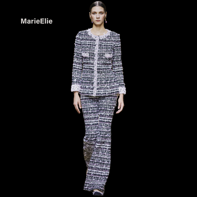 法式小香风粗花呢套装秋冬通勤