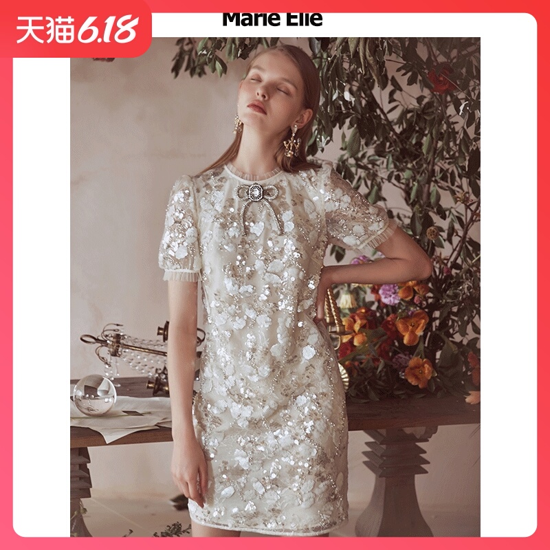 Marie Elie春夏新款 苾璜晶烁连衣裙EAA12M10722