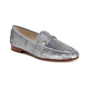 轻便透气软底防滑银色编织纹理 Edelman女士乐福鞋 代购 Sam