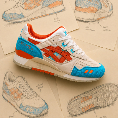 代购Asics x MITSUI GEL-LYTE III 07亚瑟士联名款跑鞋分割式鞋舌