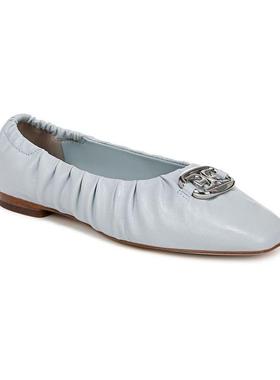 代购Sam Edelman女士平底鞋轻便舒适软底透气浅蓝色皮革方头