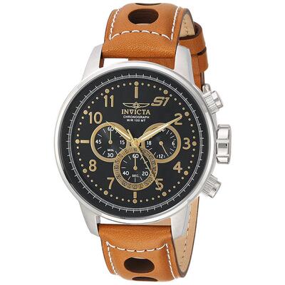 代购Invicta男士腕表计时夜光日期测速金属防水皮带钢壳商务运动