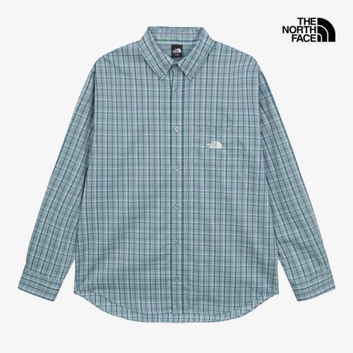 海外代购THE NORTH FACE/北面男士运动T恤格纹翻领户外休闲